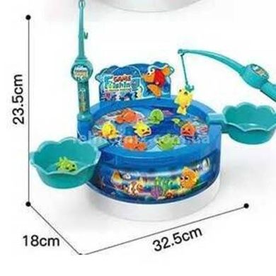 Гра дитяча Рибалка магнітна зі звуком та підсвічуванням Rotating Fishing Plate Блакитна
