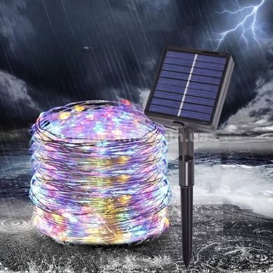 Світлодіодна гірлянда 12м 100LED RGB (живлення від сонячної панелі) Мультикольорова