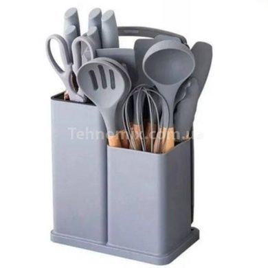 Набор силиконовый кухонной утвари 21 шт Kitchenware Set Серый