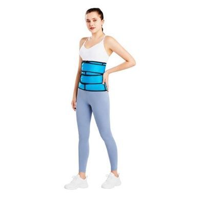 Утягивающий пояс для похудения Waist training corset Голубой-черный XXL