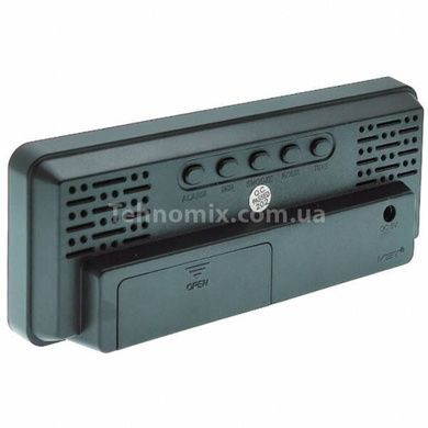 Часы сетевые с датчиком температуры USB Синяя подсветка VST-898-4 Черный с серым