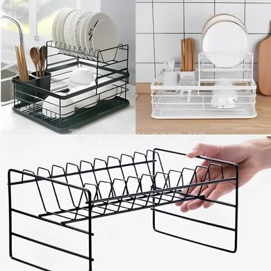 Стелаж кухонний сушарка для посуду метал+пластик kitchenware SHWJ-1 Чорний