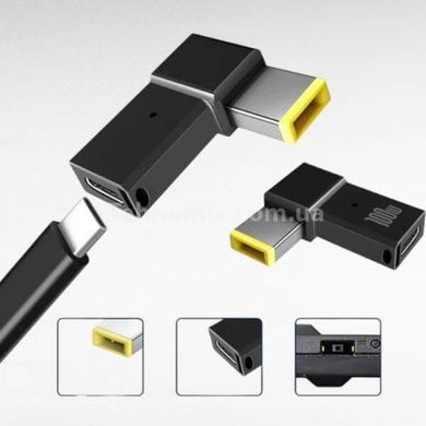 Перехідник для ноутбука з Type-C на Square Plug 5.5&times;2.1mm Чорний
