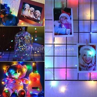 Світлодіодна гірлянда 12м 100LED RGB (живлення від сонячної панелі) Мультикольорова