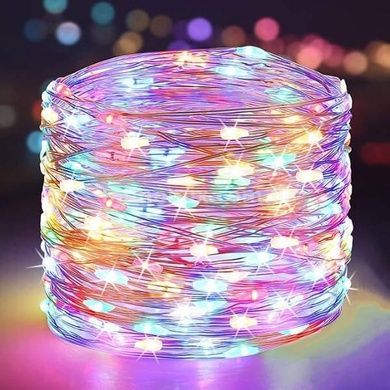 Світлодіодна гірлянда 12м 100LED RGB (живлення від сонячної панелі) Мультикольорова