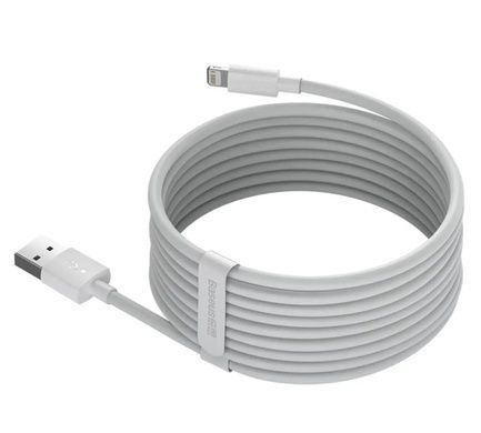 Кабель Baseus Simple Wisdom Data Cable Kit USB to iP 2.4A (2PCS/Set)1.5m White