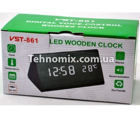 Часы настольные VST-861 с красной подсветкой