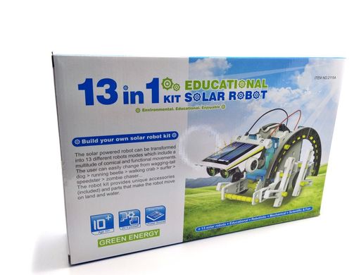 Конструктор Solar Robot з сонячною панеллю і моторчиком 13В1