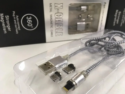 УЦЕНКА! Магнитный кабель 3 в 1 USB - microUSB / Lightning / Type-C