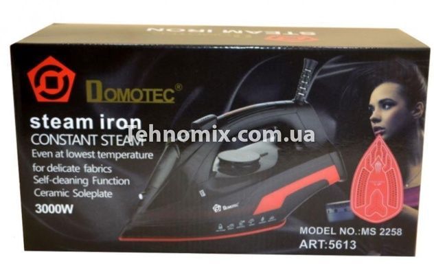 Праска з керамічної підошвою Domotec MS-2258 3000 Вт Червоний