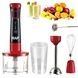 Блендер погружной 5в1 со сменными насадками Blender Stir bar R.340 RAF Черный с красным