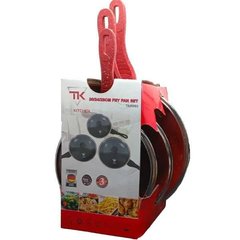 Набор сковородок с крышками Top Kitchen ТК-00093 Красный