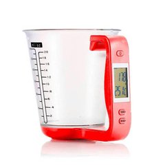 Електронна мірна склянка з вагами для кухні Cup with Measuring Червоний