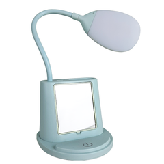 Умная настольная светодиодная лампа 3в1 с PowerBank с зеркалом Синяя