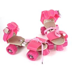 Ролики дитячі на взуття розсувні 16-21см Рожеві