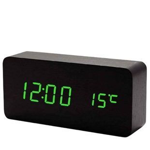 Годинник настільний 4*ААА/USB VST-862-4 Чорний із зеленим підсвічуванням