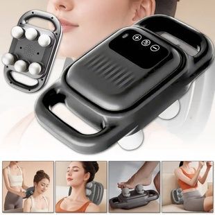 Масажер перкусійний для тіла 6 масажних головок Massage Gun Чорний