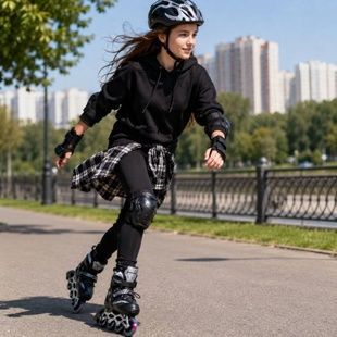 Ролики дитячі розсувні з повним комплектом захисту 29-33 Happy Black Чорні