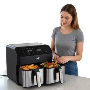 Аэрогриль с 2 контейнерами 4+4л 2000Вт Air Fryer R.5292 Черный