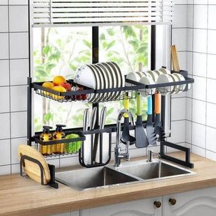 Стелаж кухонний сушарка для посуду метал+пластик Storage Shelf Sink storage rack XL-738