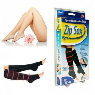 Компресійні гольфи Zip Sox,шкарпетки від варикозу зіп чорні S/M
