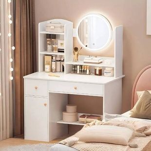 Стол для макияжа с зеркалом с подсветкой 40*80*127см МДФ STL-MD 73 Белый