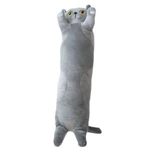 Мягкая игрушка-подушка Кот Батон обнимашка 110см EL-2117-65 Серый без вставок