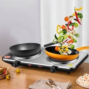 Плита электрическая дисковая двухкомфорочная Sokany SK-5102 Серая