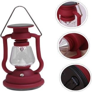 Фонарь в виде керосиновой лампы 7LED Solar and Hand Crank Lamp RY-T91 Красный