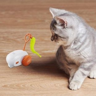 Іграшка для тварин акумуляторна USB Cat teaser Біла з помаранчевим