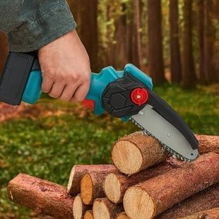 Пила акумуляторна ланцюгова 6" з 2 акумуляторами 48v у валізі Синя