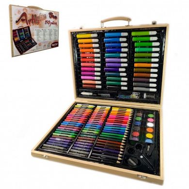 Набір для малювання у дерев'яній валізі Artistic Set 150 предметів