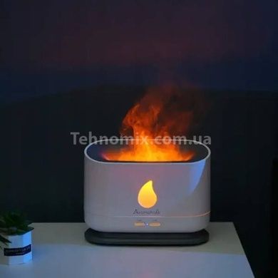 Увлажнитель воздуха аромадиффузор для эфирных масел с эффектом пламени Белый