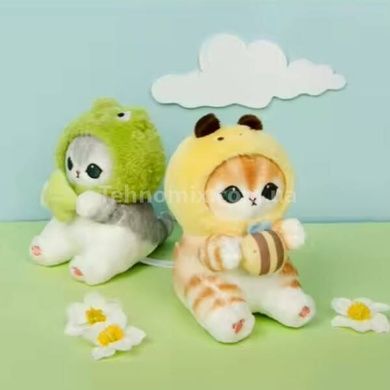 Игрушка мягкая 25см Котик в зеленой шапочке