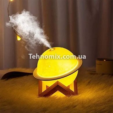 Зволожувач повітря бездротовий з LED підсвічуванням Планета Сатурн з кільцем