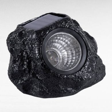 Светильник садовый с солнечной панелью Камень Garden light stone Серый