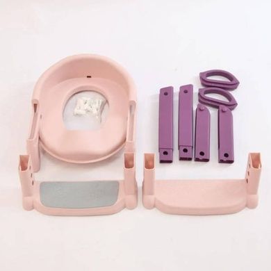 Дитяче сидіння на унітаз зі сходами та ручками 2в1 + горщик X-656 Рожеве