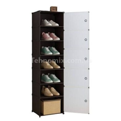 Полка для обуви закрытая разборная 42*28*152см 7-shoe rack LY-1045 Черная