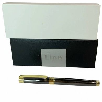 Ручка шариковая металлическая в подарочном футляре Lion 872 Черная с золотым