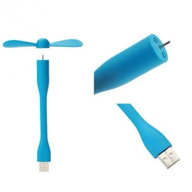 Мини-вентилятор для ноутбука, повербанка и ПК в USB Голубой