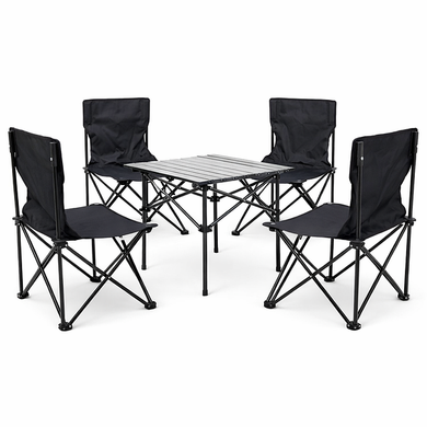 Стол +4 стула раскладные туристические Folding table and chair AND 70-50 Черный