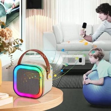 Караоке дитяче з LED підсвічуванням з одним мікрофоном K12 Біле