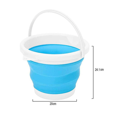 Ведро 10 литров туристическое складное Collapsible Bucket Голубое