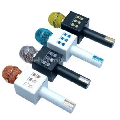 Микрофон караоке беспроводной Bluetooth USB Черный+золото
