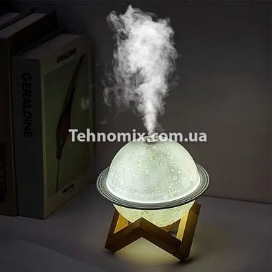 Зволожувач повітря бездротовий з LED підсвічуванням Планета Сатурн з кільцем