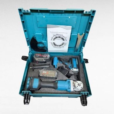 Набор аккумуляторных инструментов 2в1 Шуруповерт + Болгарка 48V Jumpex X332 Синий с черным