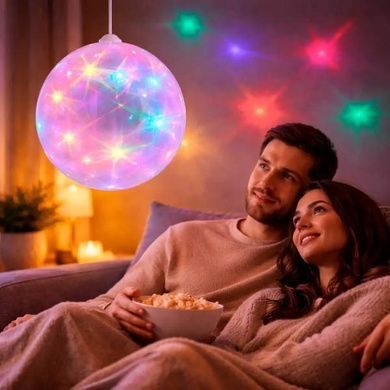 Куля садова декоративна підвісна з LED-підсвічуванням Ceiling colourful star Мультиколор