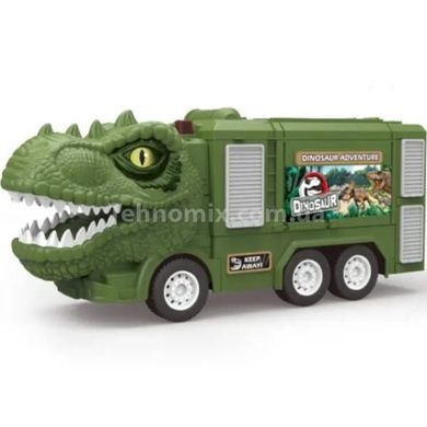Набор Парковка 3 машинки, звук и подсветка SJ692 A-1 Dinosaur Adventure Зеленый