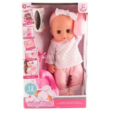 Игрушка Пупс интерактивный 30см 12 звуков + аксессуары Vinyl Doll WZB8809-5