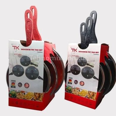 Набір сковорідок з кришками Top Kitchen ТК-00093 Червоний